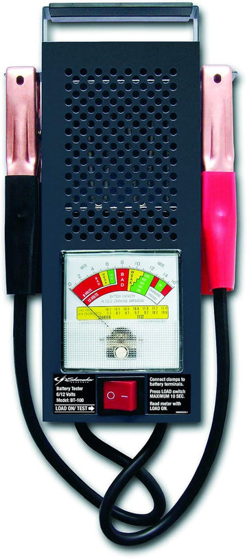 Battery Load Tester and Voltmeter for 6V/12V batteries, 100A, with diagnostic features.